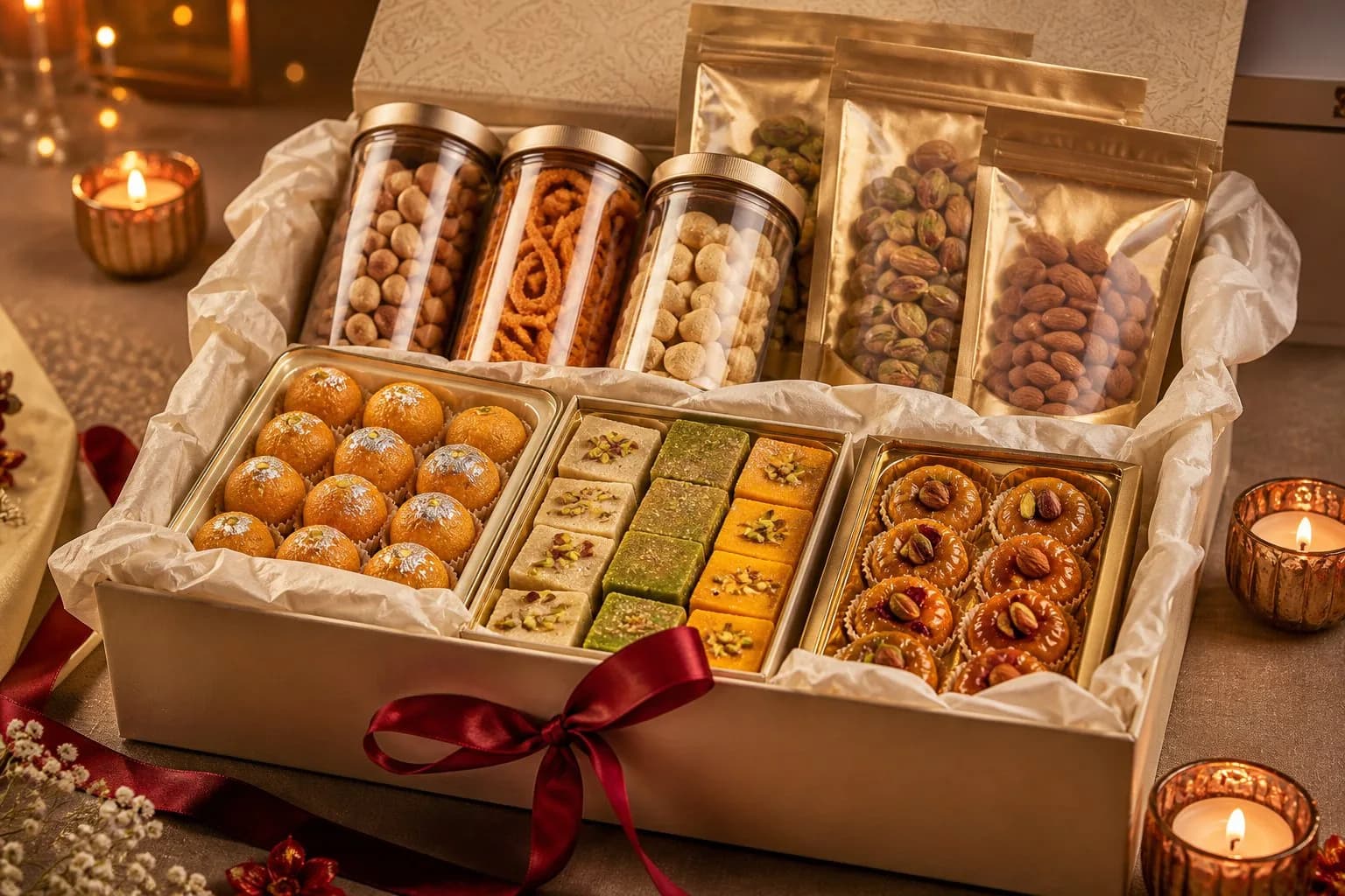 Festive dry fruit and mithai hamper from Eatela Mulund West