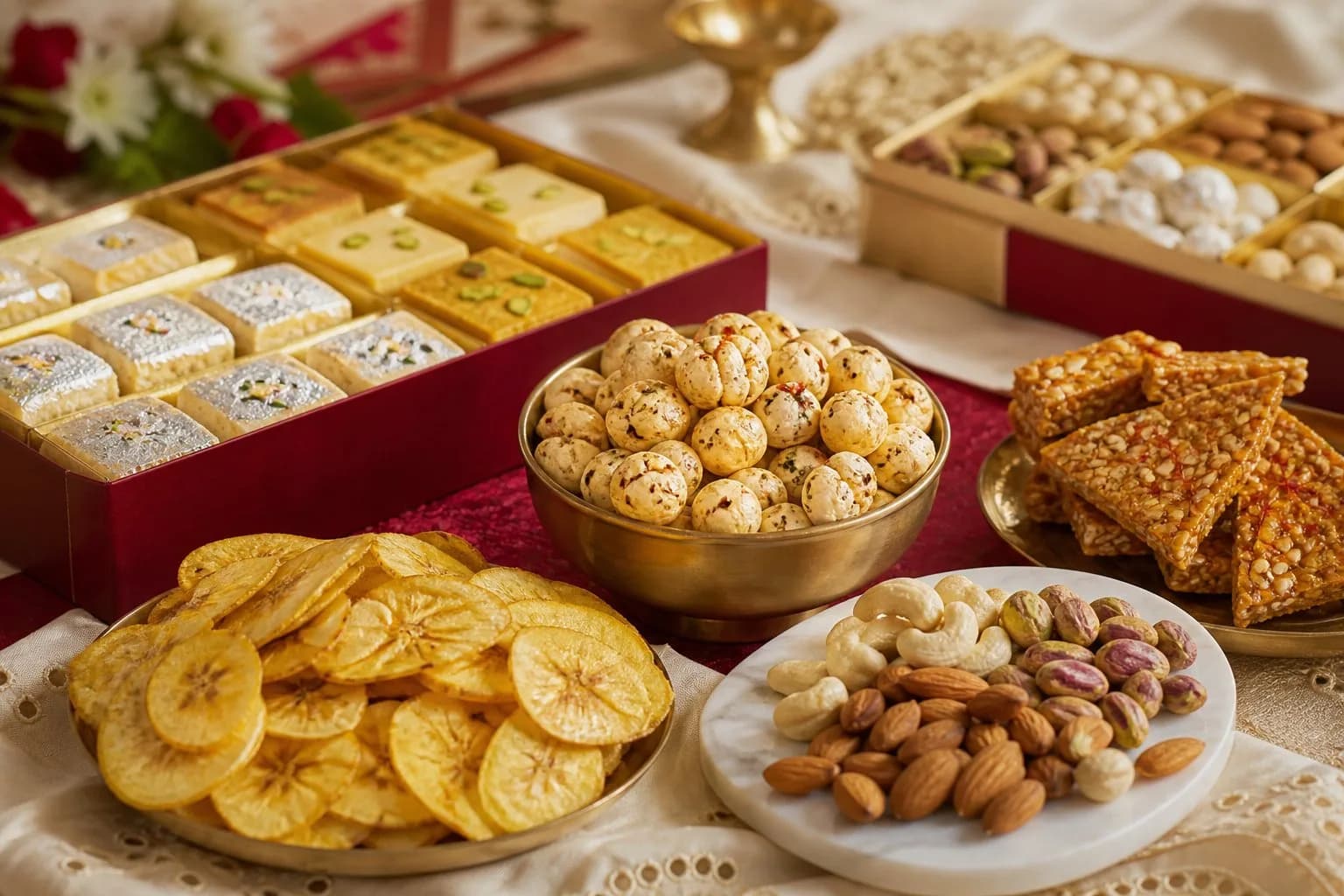 Premium Navratri festive snack spread at Eatela Mulund West